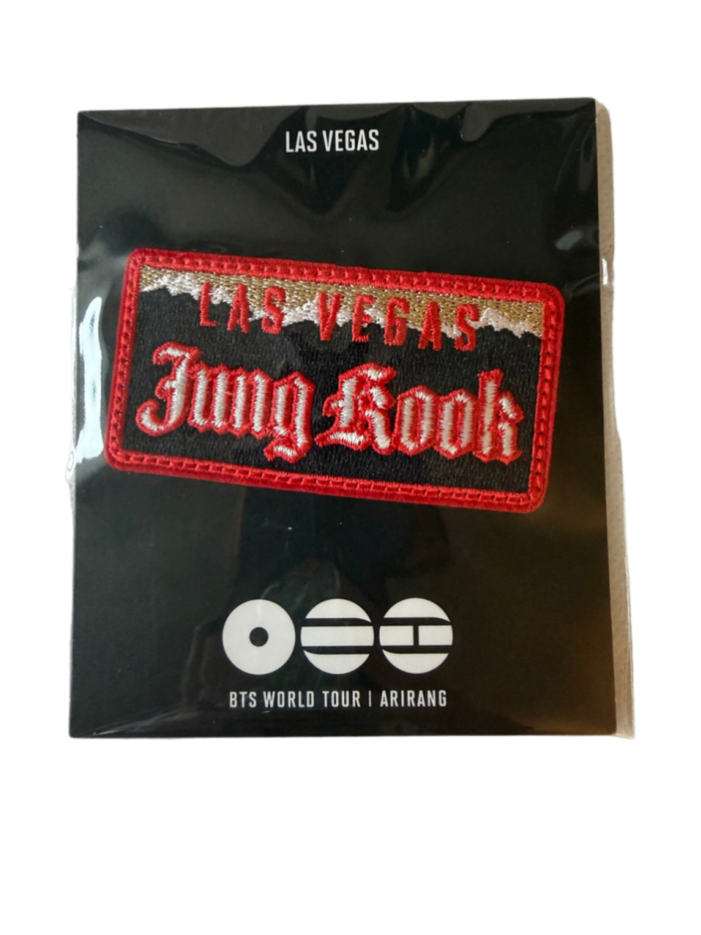 NWT BTS Jungkook Arirang Las Vegas Pop-Up Patch Pin New and Sealed